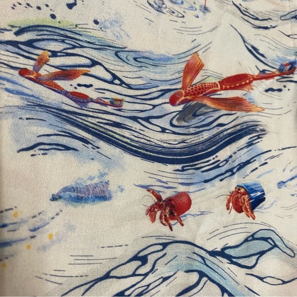 Corona x Adolfo Correa Flying Fish Design White Shirt Dress Size Medium - Picture 10 of 11